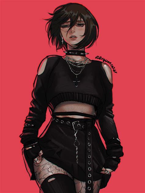 goth mikasa anime